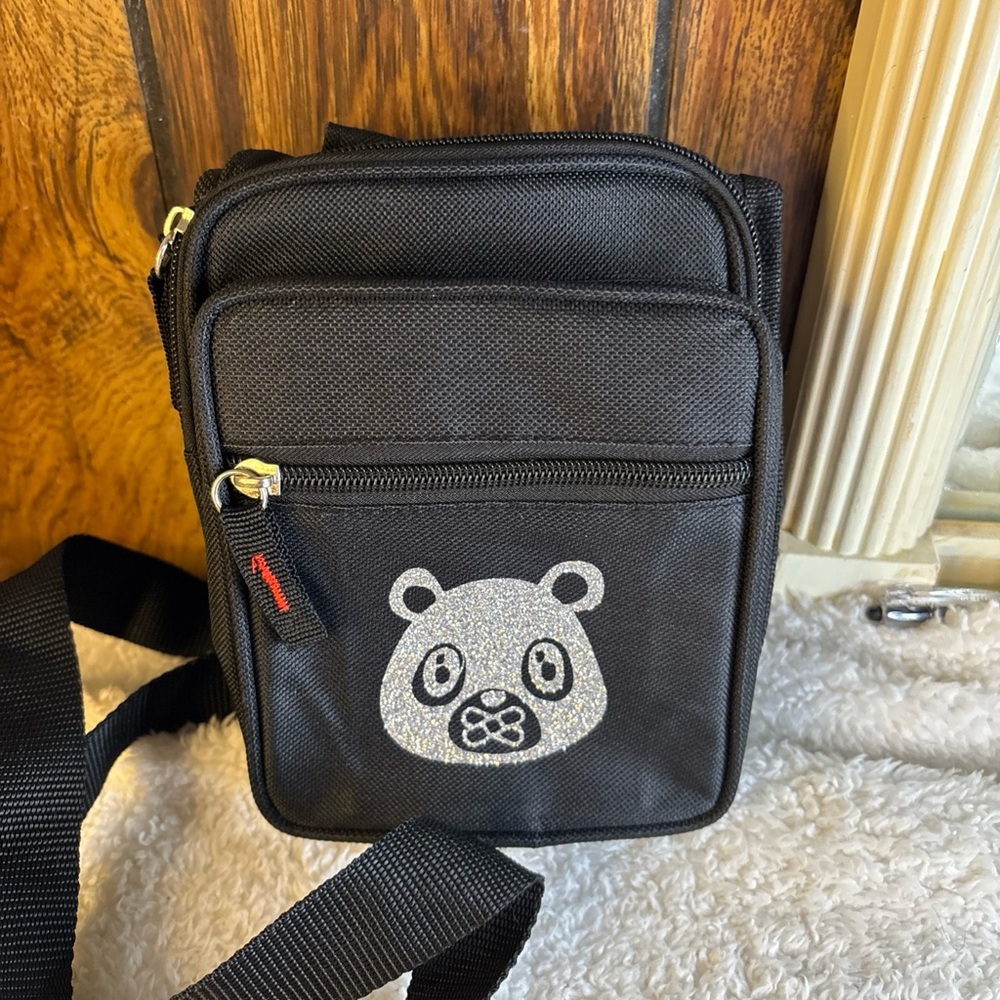 OWNYC Black Panda Bear Stash Crossbody Bag Black NWOT